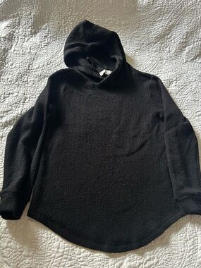 LOFT Black Hooded Turtleneck Sweater